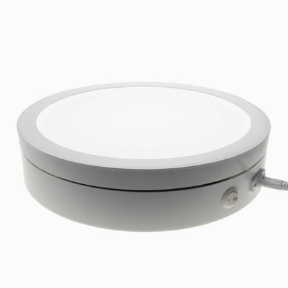 Base giratoria eléctrica iluminada de 40 cm. Plataforma rotatoria de color blanco para fotografía