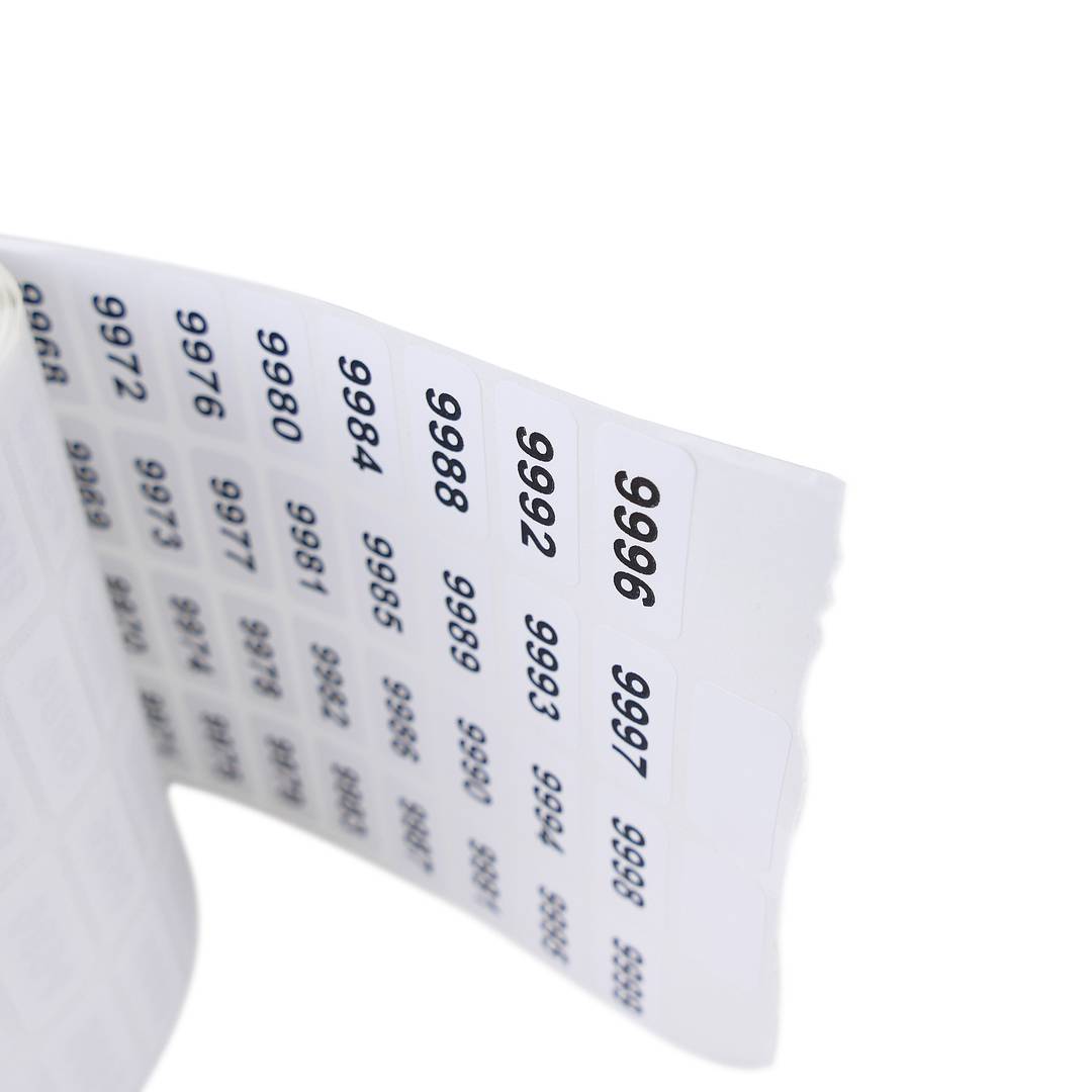 Bobina de etiquetas de números de serie de 0000 a 9999