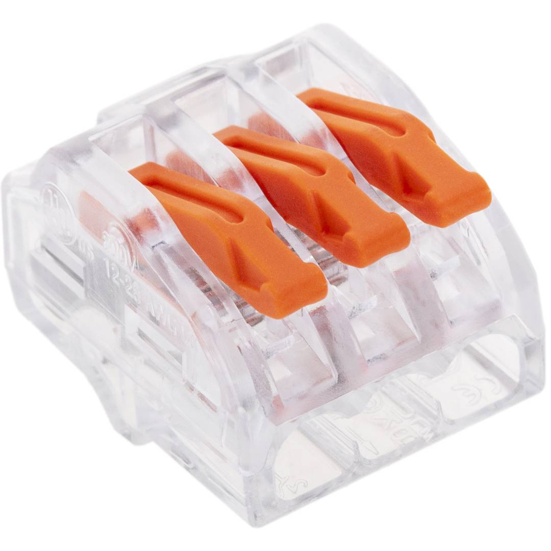 Bloque conector de empalme de 3 tomas para cable 2,5mm (5 Pack)