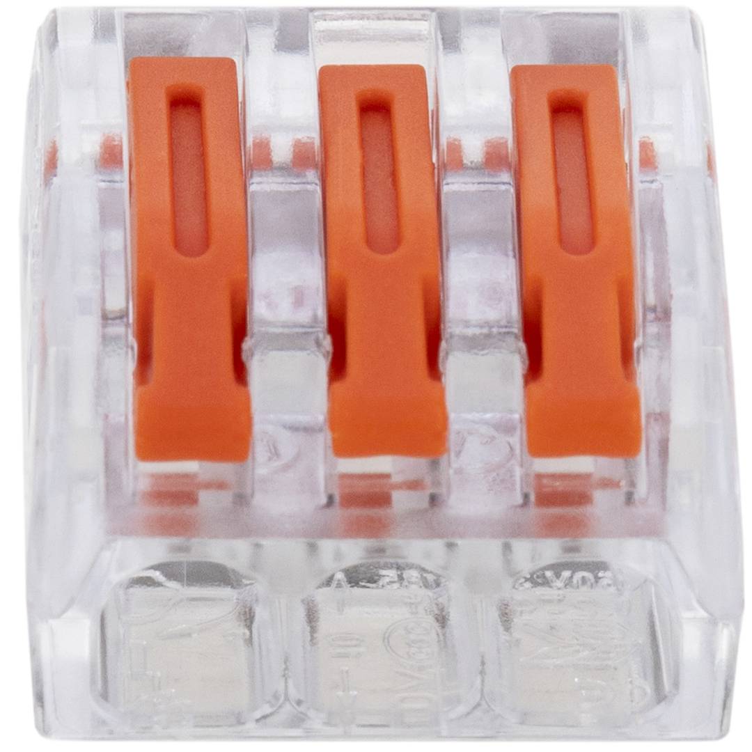 Bloque conector de empalme de 3 tomas para cable 2,5mm (5 Pack)