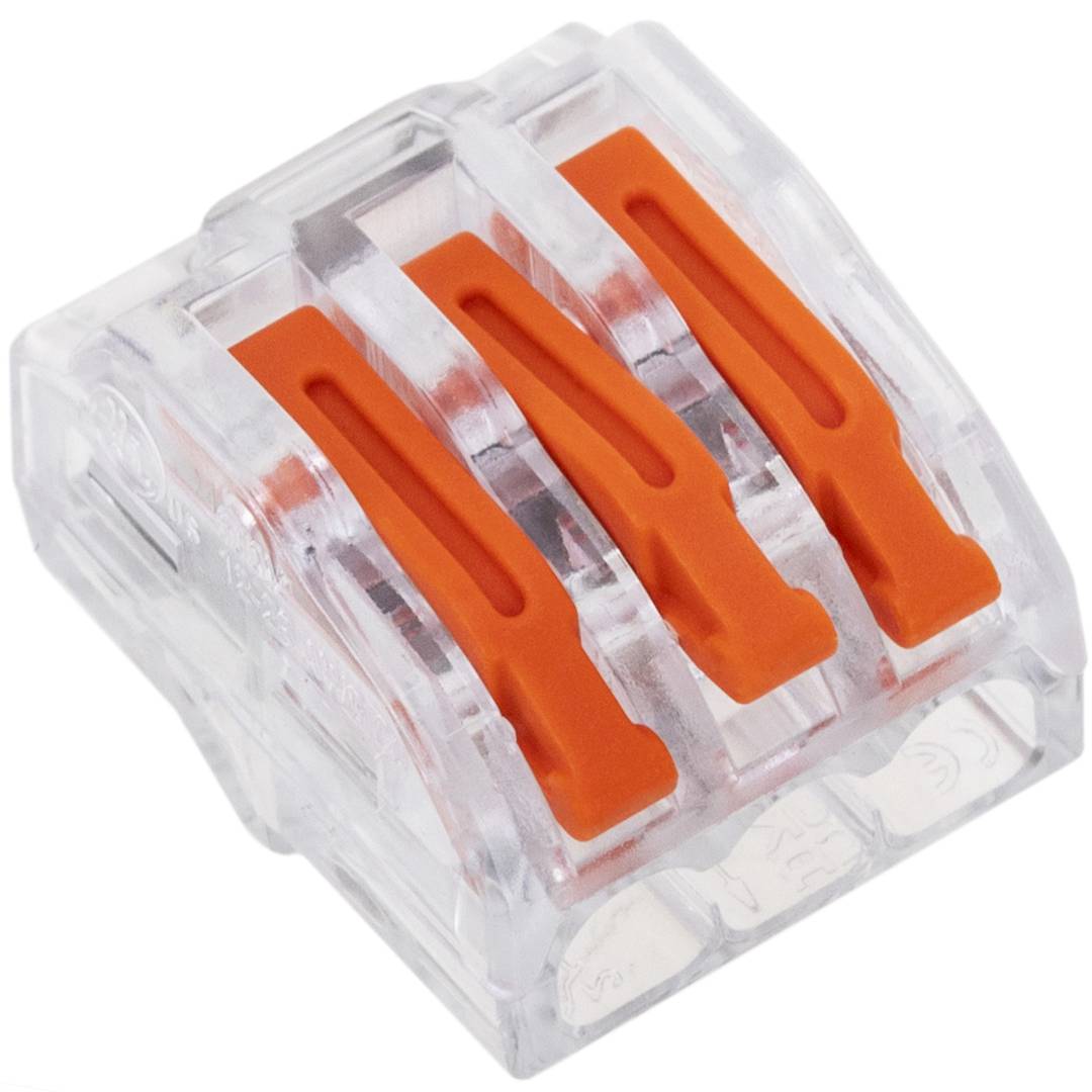 Bloque conector de empalme de 3 tomas para cable 2,5mm (5 Pack)