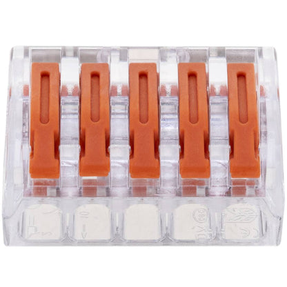 Bloque conector de empalme de 5 tomas para cable 2,5mm (5 Pack)