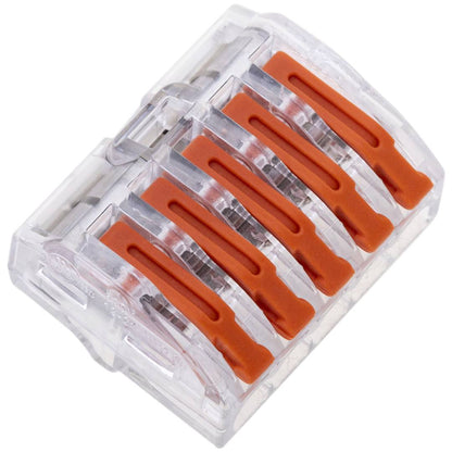 Bloque conector de empalme de 5 tomas para cable 2,5mm (5 Pack)