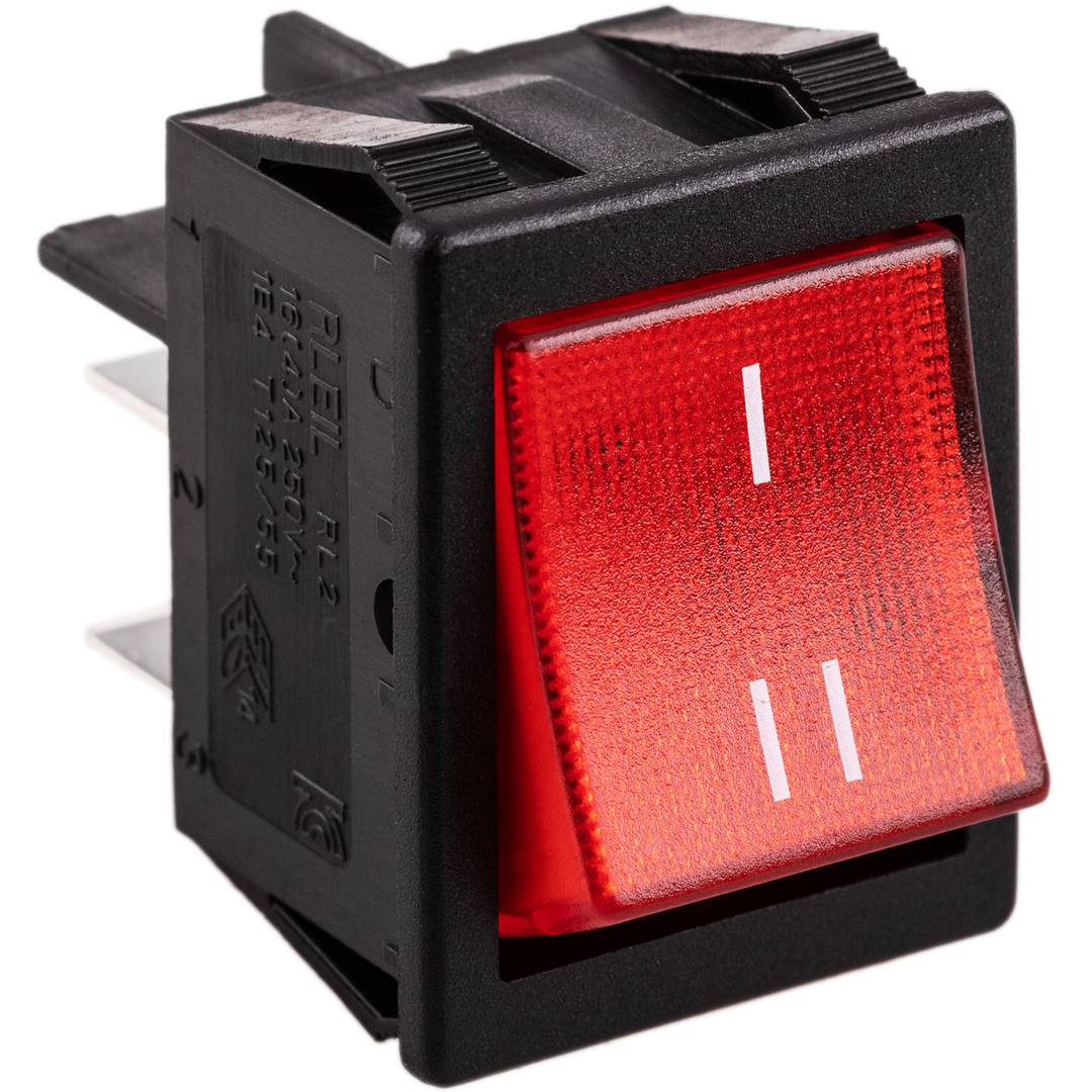 Interruptor conmutador basculante rojo luminoso DPDT 6 pin