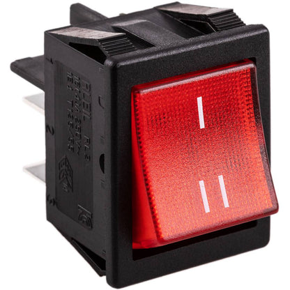 Interruptor conmutador basculante rojo luminoso DPDT 6 pin