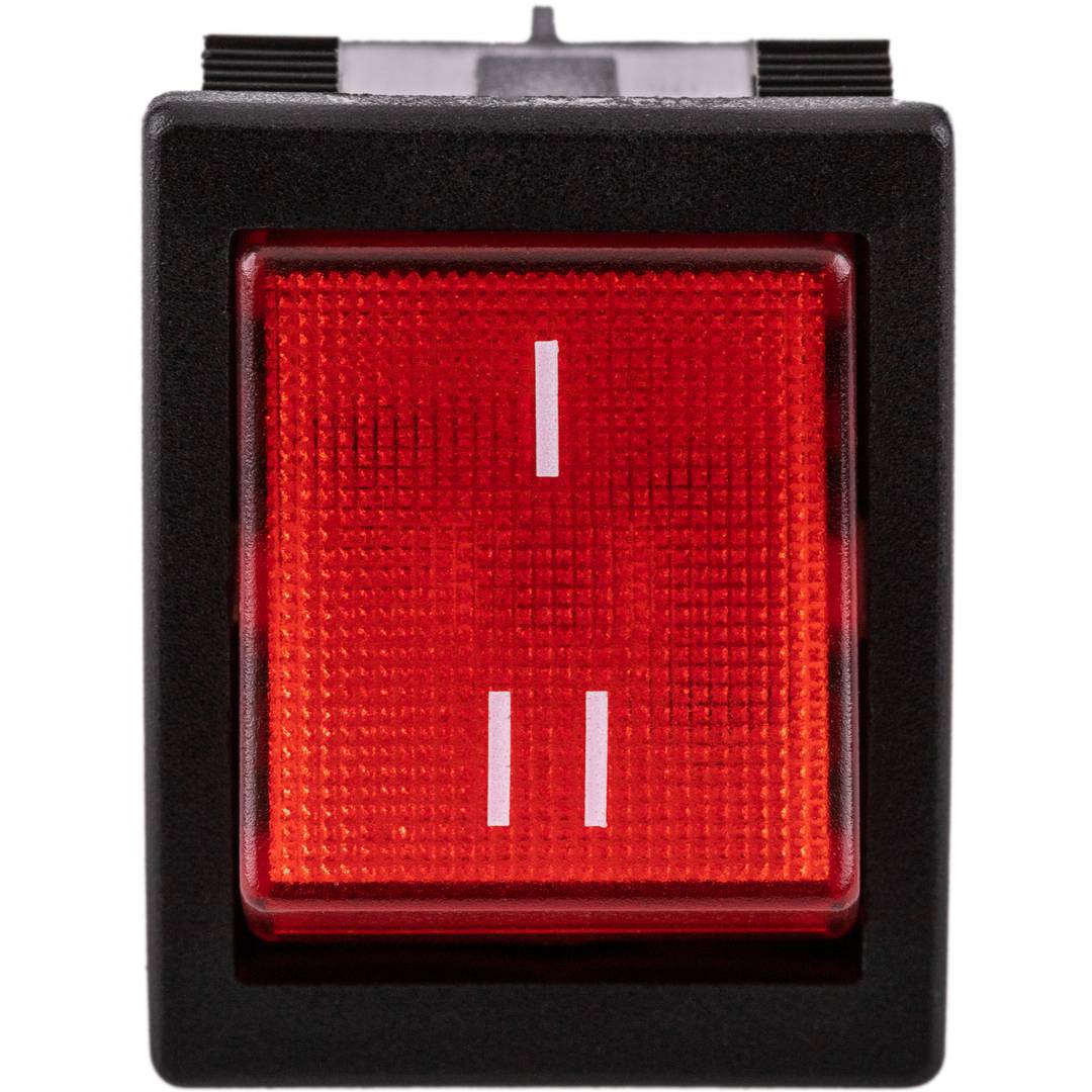 Interruptor conmutador basculante rojo luminoso DPDT 6 pin