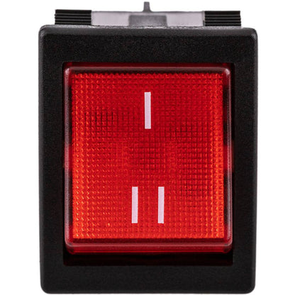Interruptor conmutador basculante rojo luminoso DPDT 6 pin