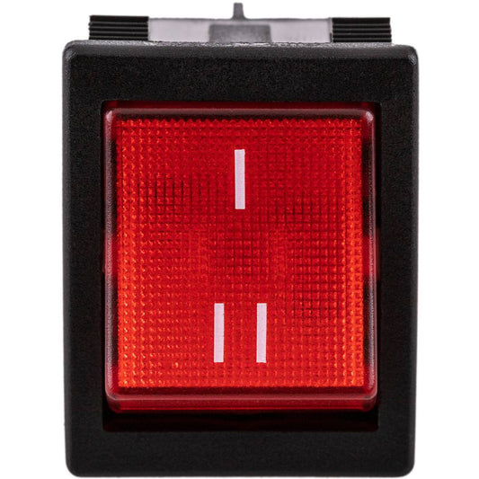 Interruptor conmutador basculante rojo luminoso DPDT 6 pin
