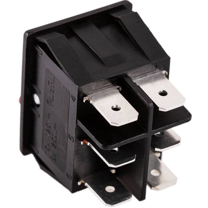 Interruptor conmutador basculante rojo luminoso DPDT 6 pin