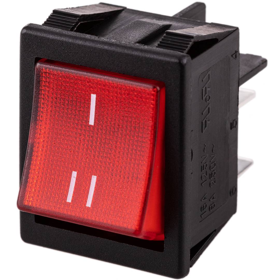 Interruptor conmutador basculante rojo luminoso DPDT 6 pin
