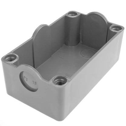 Caja de control de dispositivos eléctricos para 2 pulsadores o interruptores de 22 mm gris h=80mm