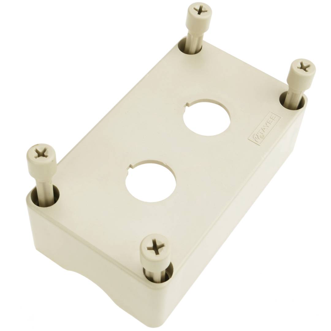 Caja de control de dispositivos eléctricos para 2 pulsadores o interruptores de 22 mm gris h=80mm