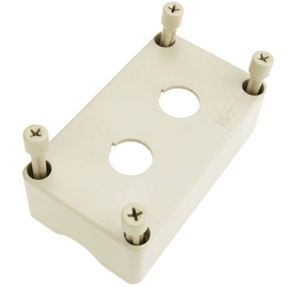 Caja de control de dispositivos eléctricos para 2 pulsadores o interruptores de 22 mm gris h=80mm