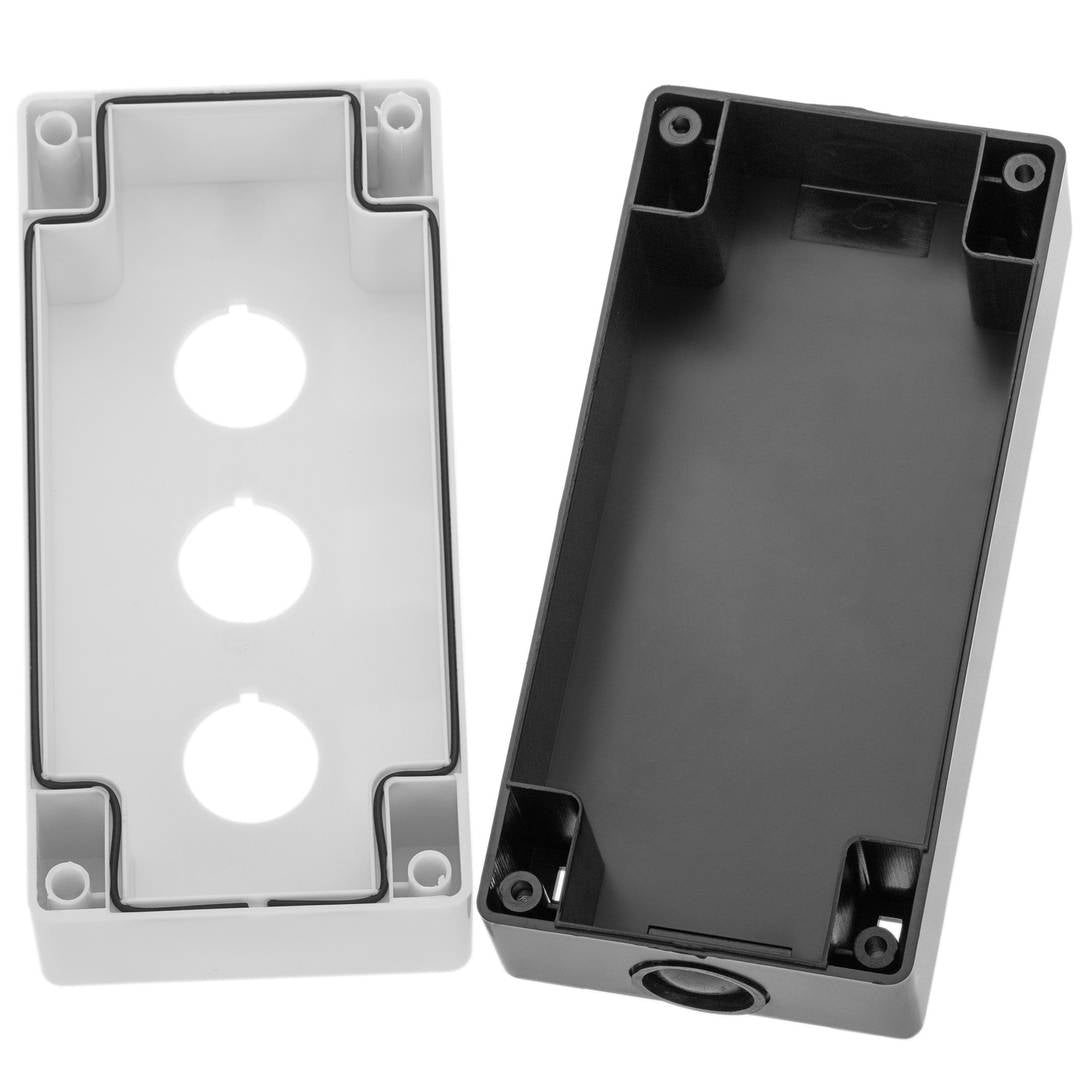 Caja de control de dispositivos eléctricos para 3 pulsadores o interruptores de 22 mm blanco