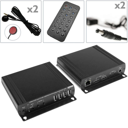 Extensor de HDMI AUDIO USB RS232 IR por cable UTP Cat.5e y Cat.6