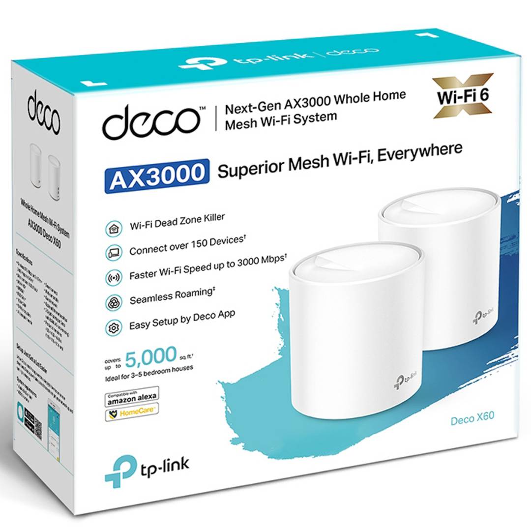 Sistema WiFi 6 Mesh TP-Link Deco X60 AX3000 Pack 2 Unidades