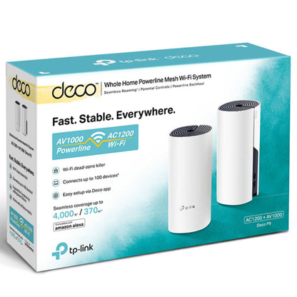 Sistema WiFi Mesh Híbrido TP-Link Deco P9 AC1200+AV1000. Pack de 2 unidades