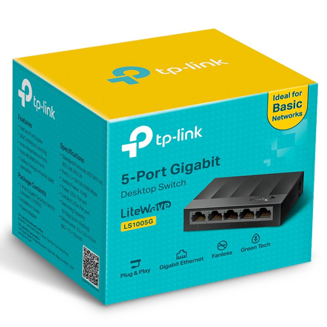 Switch TP-Link LS1005G de 5 puertos Gigabit