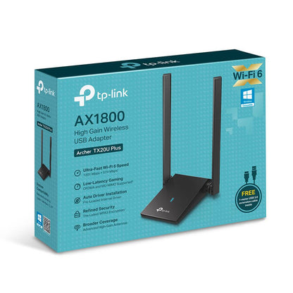 Adaptador Wi-Fi USB AX1800 con dos antenas de TP-Link Archer TX20U Plus