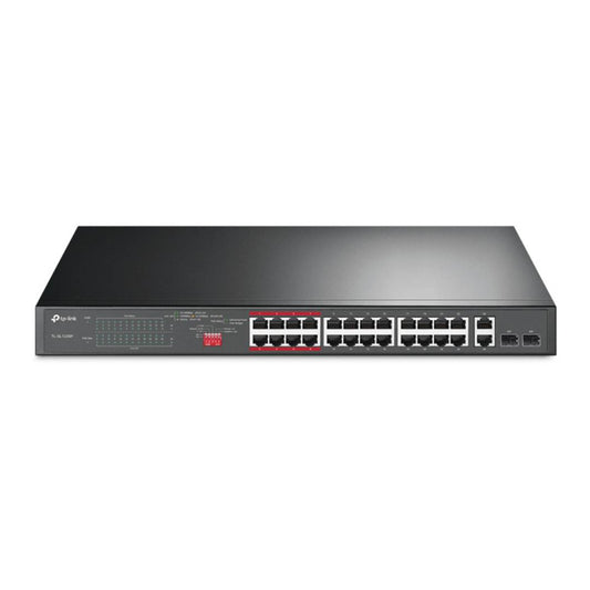 Switch de 24 puertos 10/100 Mbps y 2 puertos gigabit PoE de TP-Link TL-SL1226P