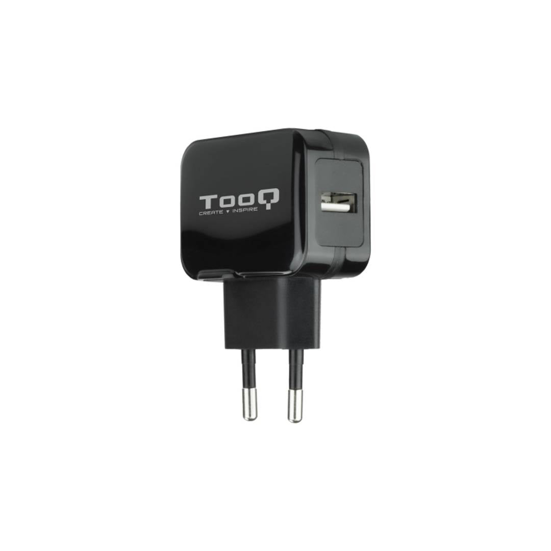 Cargador con USB de 5V y 2.4A color negro TooQ TQWC-1S01