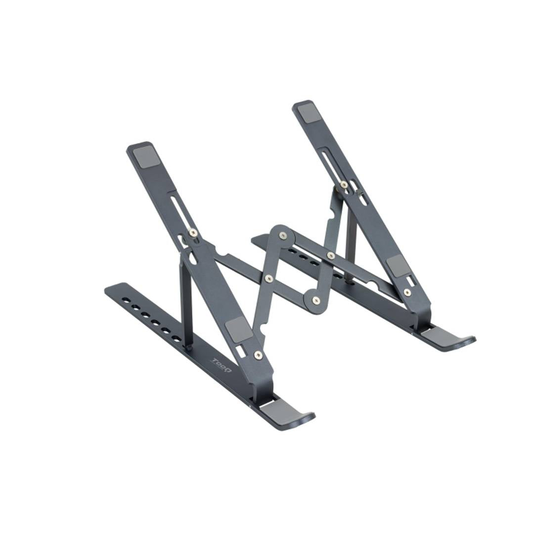 Soporte elevador para portátiles y tablets de aluminio gris oscuro plegable TooQ TQLRS0033-AL-G
