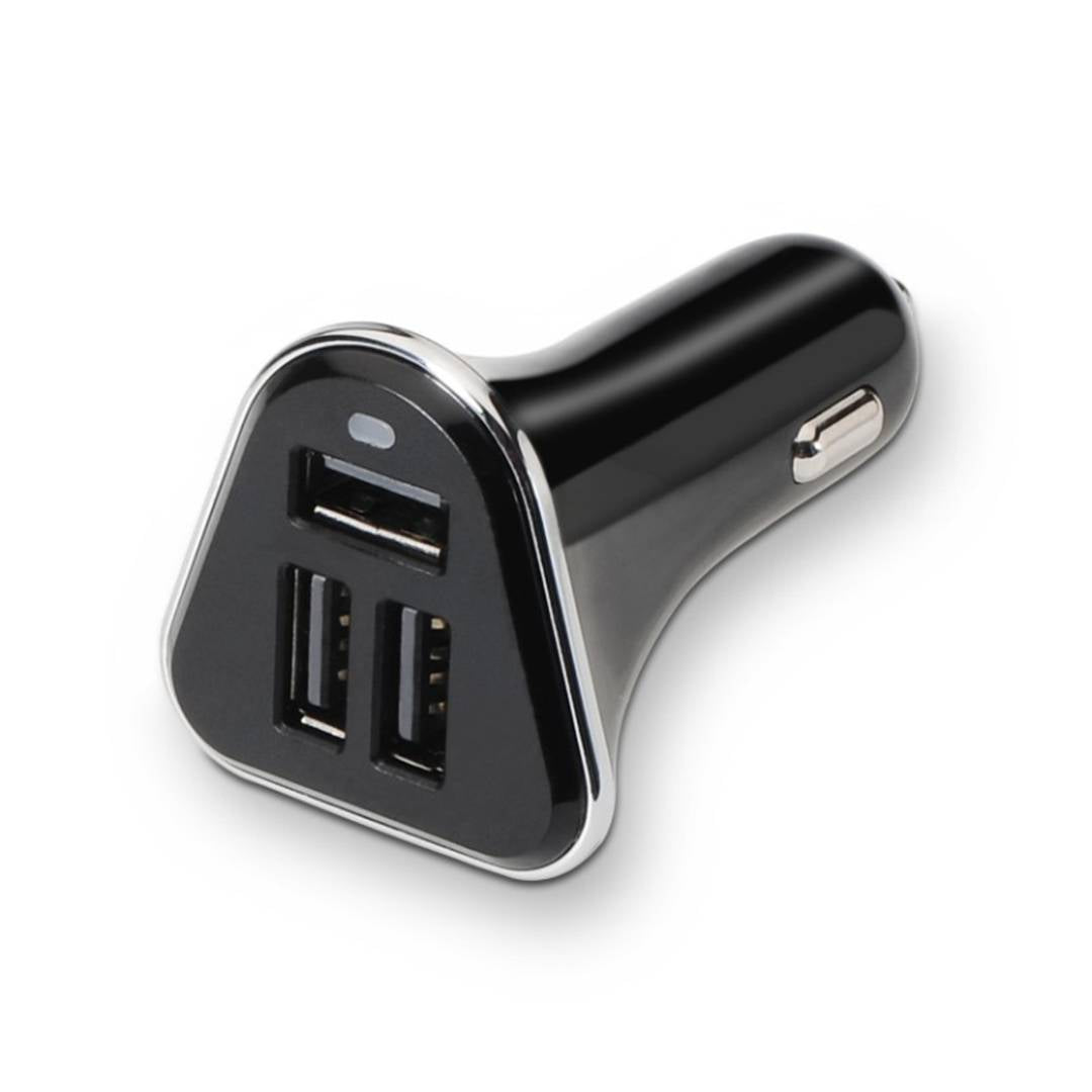 Cargador de coche con 3 puertos USB 2.4A de 26W color negro TooQ TQCC-2003