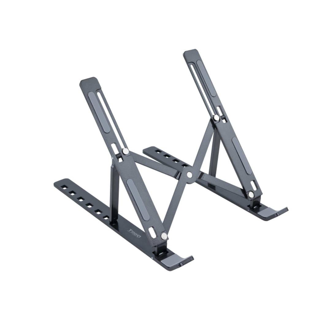 Soporte elevador para portátiles y tablets de aluminio gris oscuro plegable TooQ TQLRS0035-AL-G