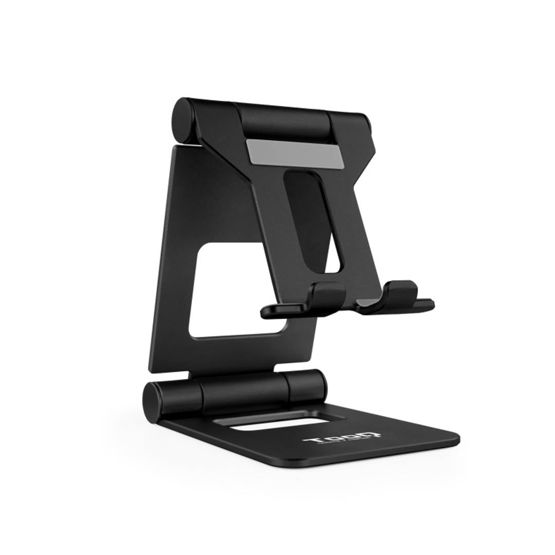 Soporte ajustable y plegable de sobremesa para teléfono y tablet color negro TooQ PH-KEOPS-NOCHE