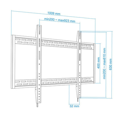 Soporte de pared TooQ para pantallas de 60' - 100' VESA200x200 hasta 900x600 mm LP41130F-B
