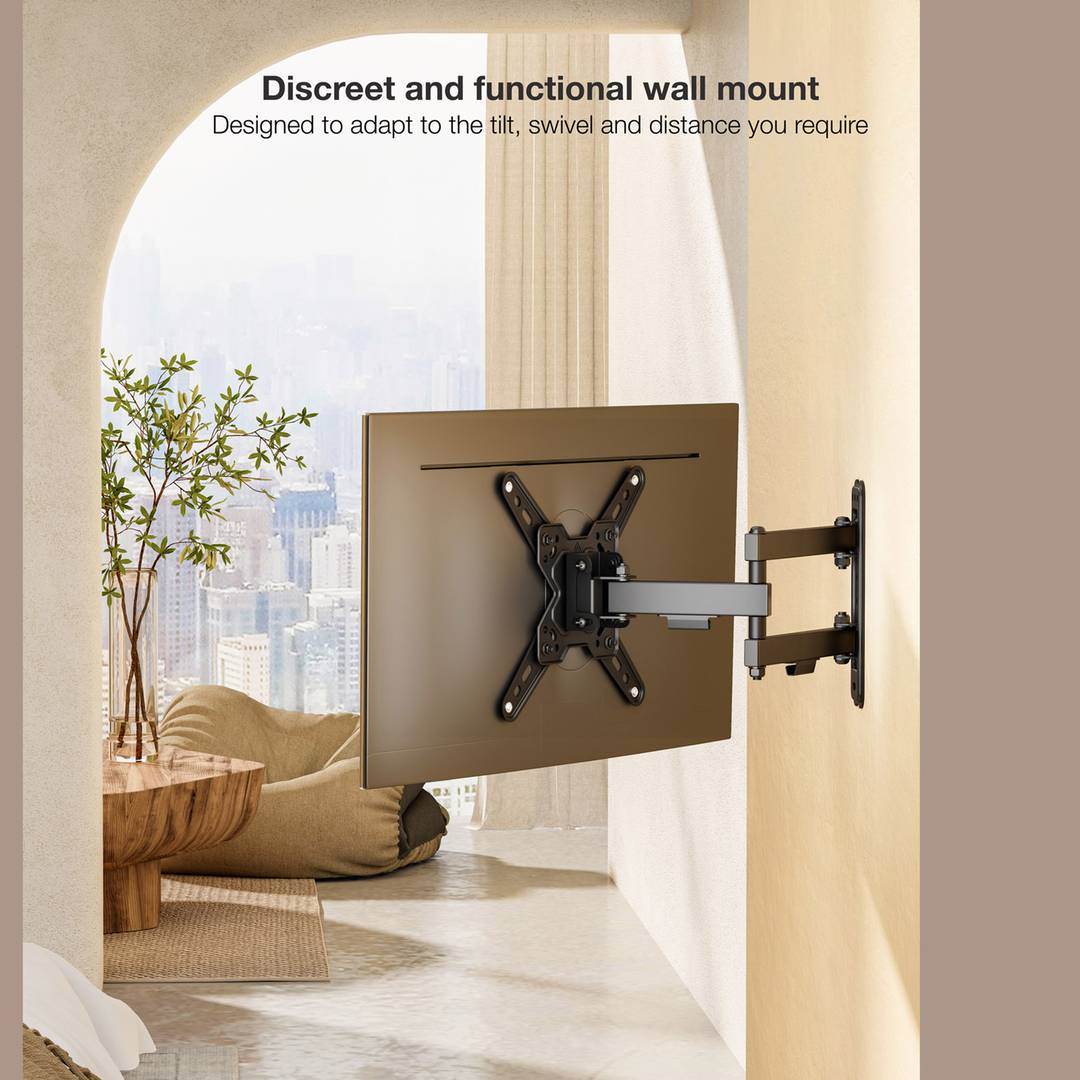 Soporte pantalla LCD a pared para TV de 13'- 43' articulado 66-370 mm