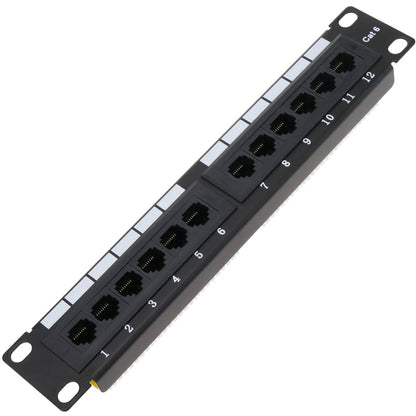 Patch panel 10' para armario rack 12-Port RJ45 Cat.6 UTP 1U