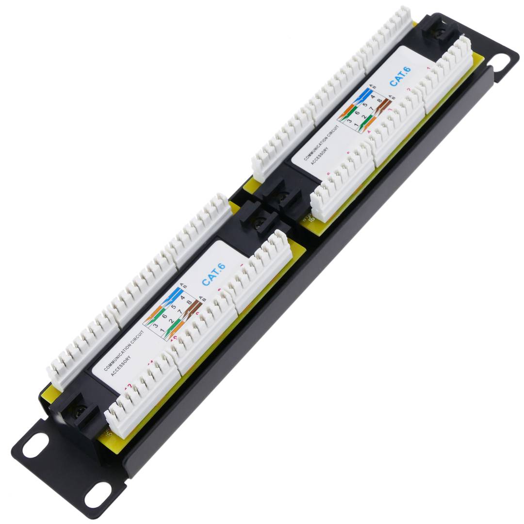 Patch panel 10' para armario rack 12-Port RJ45 Cat.6 UTP 1U