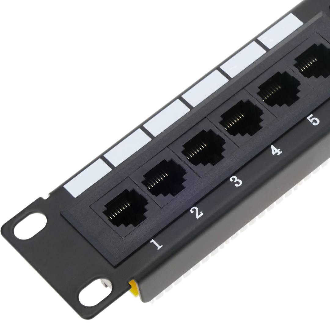 Patch panel 10' para armario rack 12-Port RJ45 Cat.6 UTP 1U