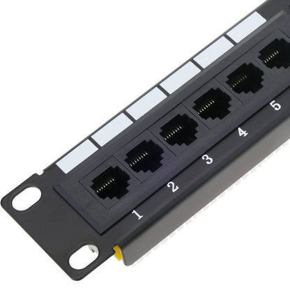 Patch panel 10' para armario rack 12-Port RJ45 Cat.6 UTP 1U