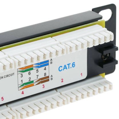 Patch panel 10' para armario rack 12-Port RJ45 Cat.6 UTP 1U