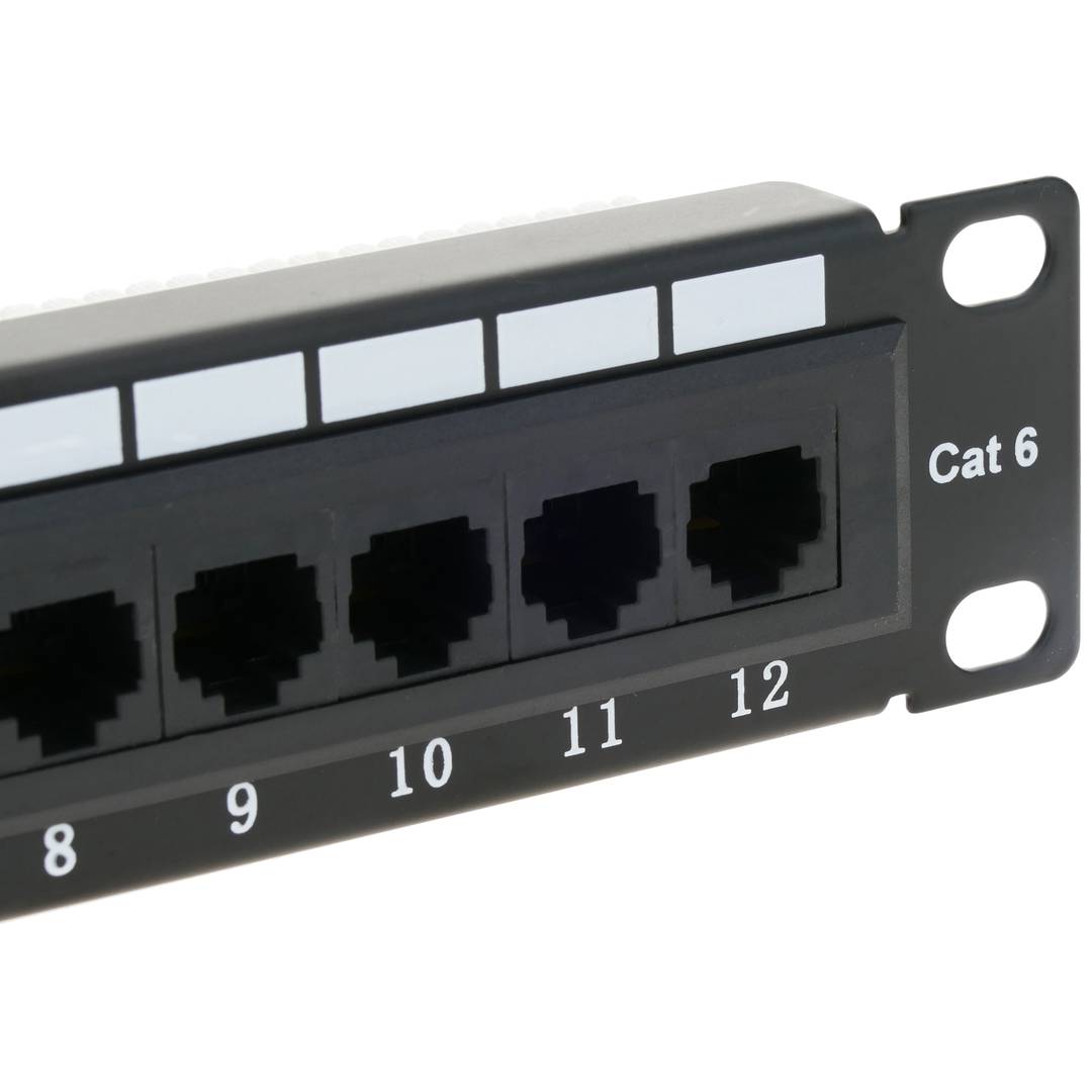 Patch panel 10' para armario rack 12-Port RJ45 Cat.6 UTP 1U
