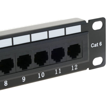 Patch panel 10' para armario rack 12-Port RJ45 Cat.6 UTP 1U
