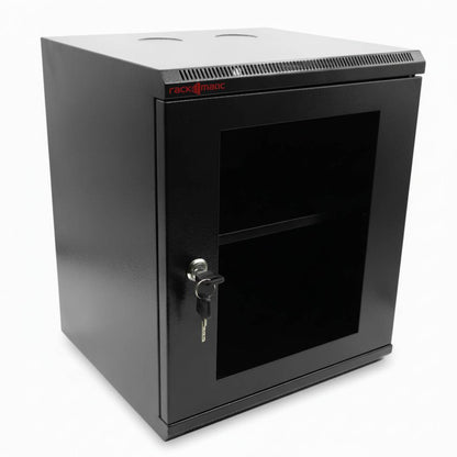 Armario rack mural 10' 6U 310x280x370mm con bandeja TENRack GO montado
