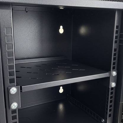 Armario rack mural 10' 6U 310x280x370mm con bandeja TENRack GO montado