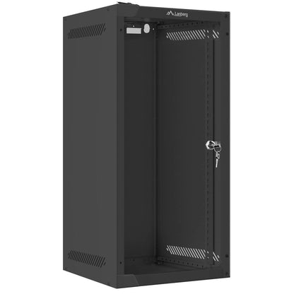 Armario Rack mural 10' 12U F310 280x310x603mm pared desmontado DIY negro Lanberg
