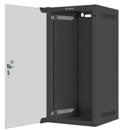 Armario Rack mural 10' 12U F310 280x310x603mm pared desmontado DIY negro Lanberg