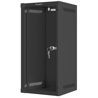 Armario Rack mural 10' 12U F310 280x310x603mm pared desmontado DIY negro Lanberg