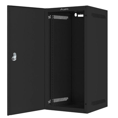 Armario Rack mural 10' 12U F310 280x310x603mm pared desmontado DIY negro Lanberg