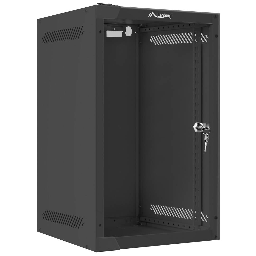 Armario Rack mural 10' 9U F310 280x310x469mm pared desmontado DIY negro Lanberg