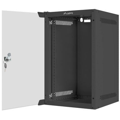 Armario Rack mural 10' 9U F310 280x310x469mm pared desmontado DIY negro Lanberg