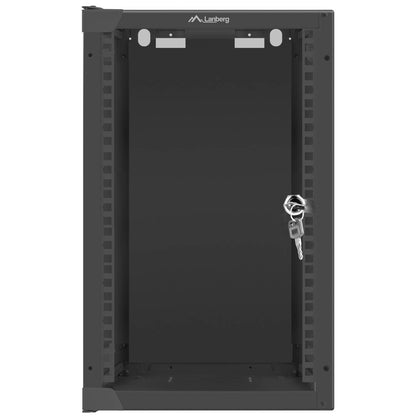 Armario Rack mural 10' 9U F310 280x310x469mm pared desmontado DIY negro Lanberg