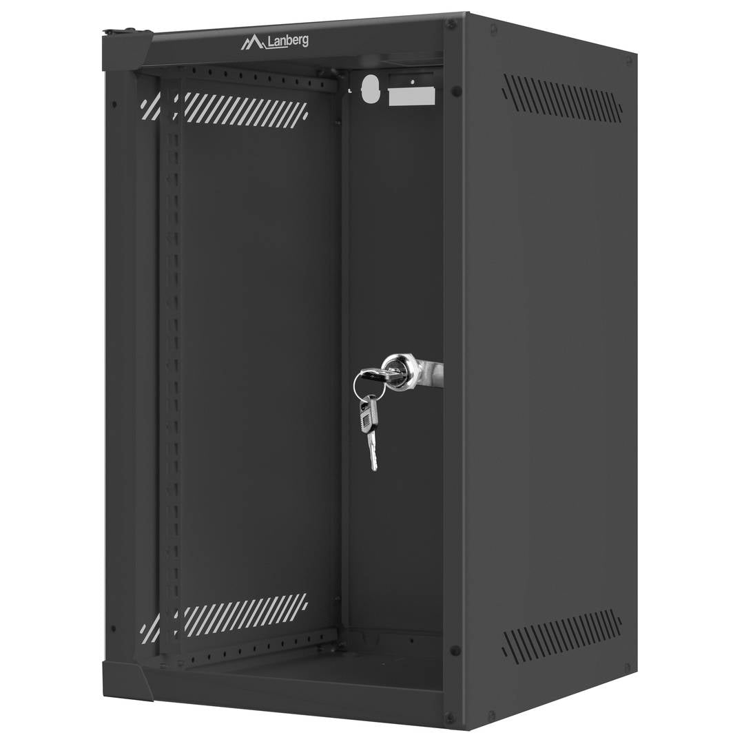 Armario Rack mural 10' 9U F310 280x310x469mm pared desmontado DIY negro Lanberg