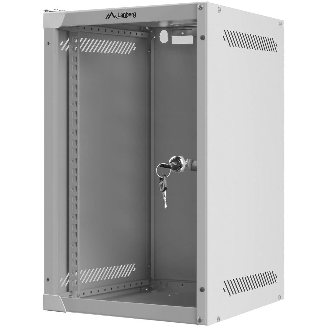 Armario Rack mural 10' 9U F310 280x310x469mm pared desmontado DIY blanco Lanberg