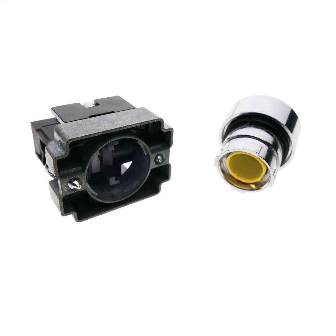 Pulsador de enganche 22mm 400V 10A con bloqueo amarillo